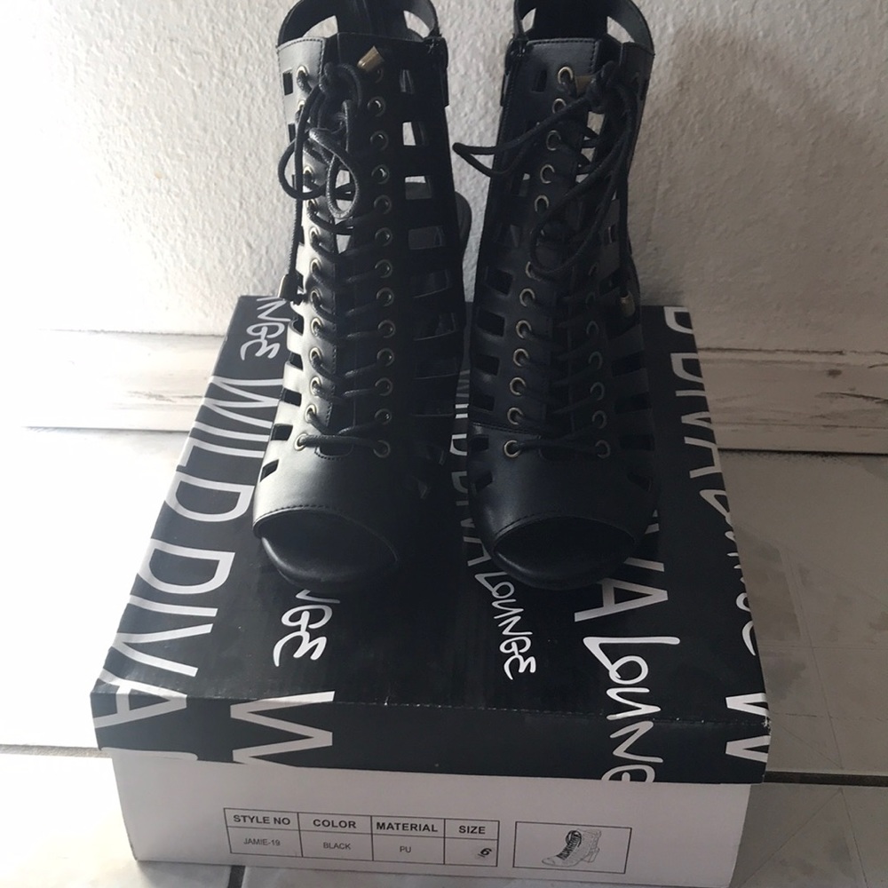 High heel lace up heels